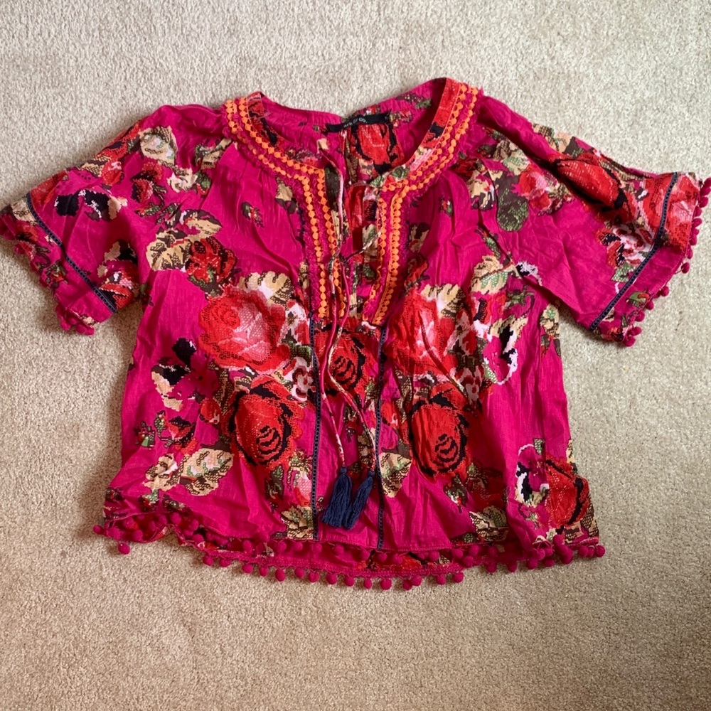 Ark & Co Pink Floral Top